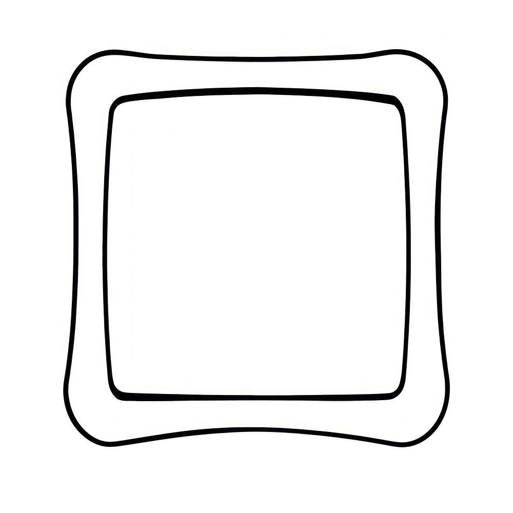 Square shape frame line white background.