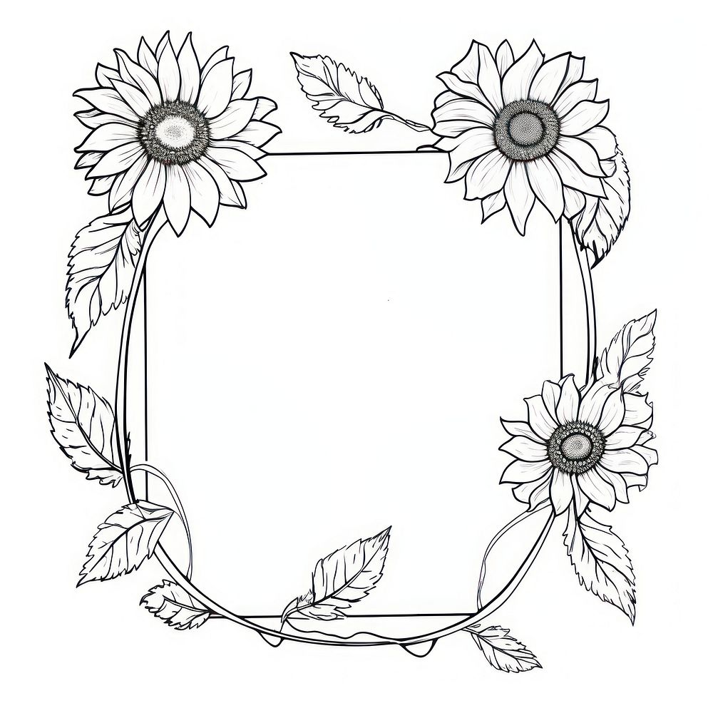 Flower sunflower pattern drawing.