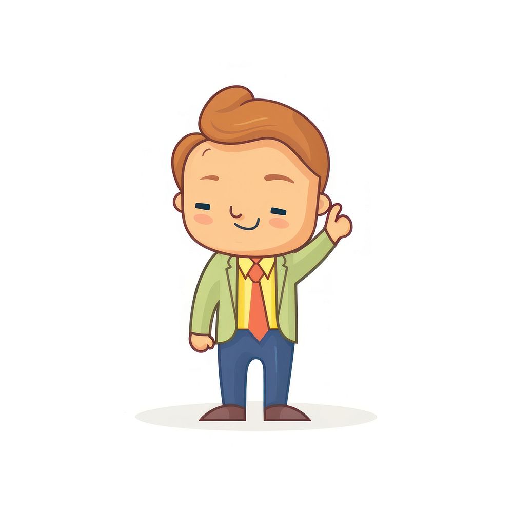  Businessman cartoon white background creativity. AI generated Image by rawpixel.