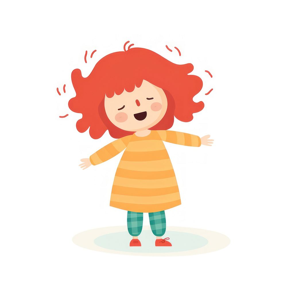  Girl cute white background happiness. AI generated Image by rawpixel.