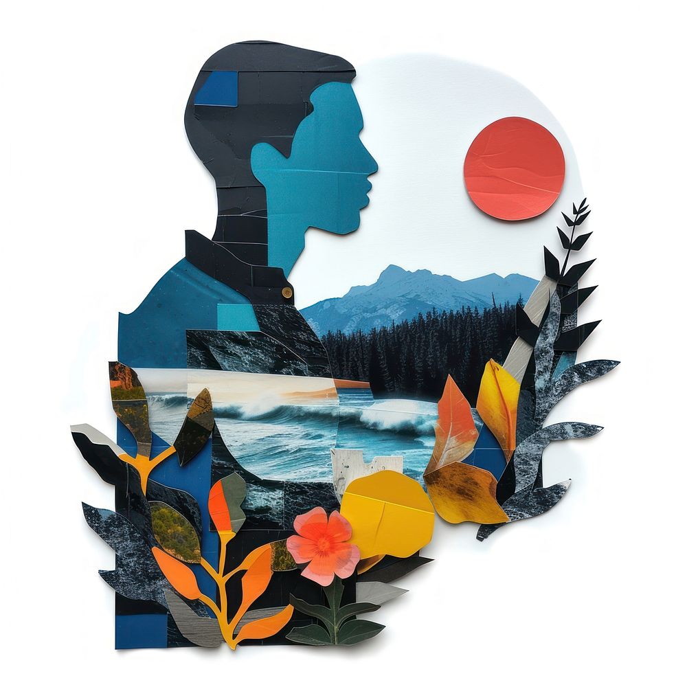 Cut paper collage man nature | Premium Photo Illustration - rawpixel