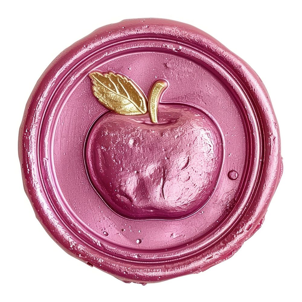 Apple food pink white background.
