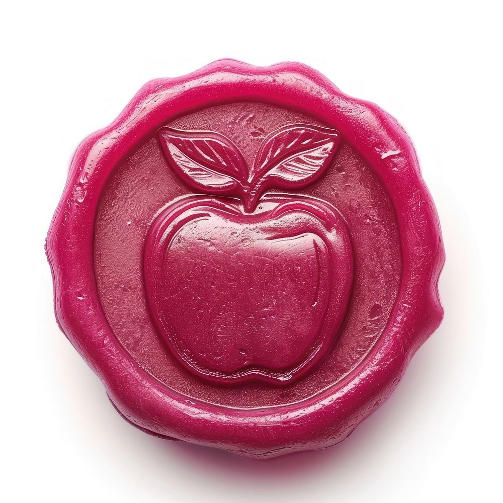 Apple food pink white background.