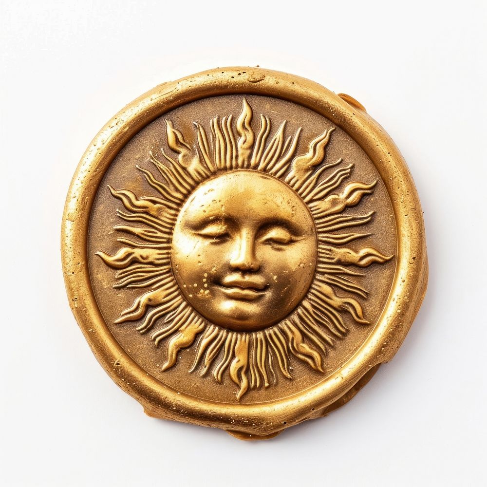 Seal Wax Stamp Celestial sun jewelry bronze badge.