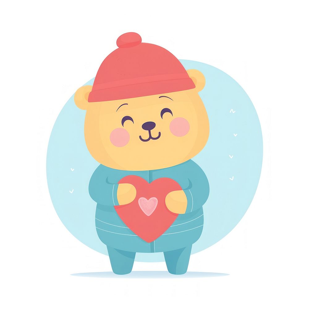  Teddy bear holding a heart cartoon cute toy. AI generated Image by rawpixel.