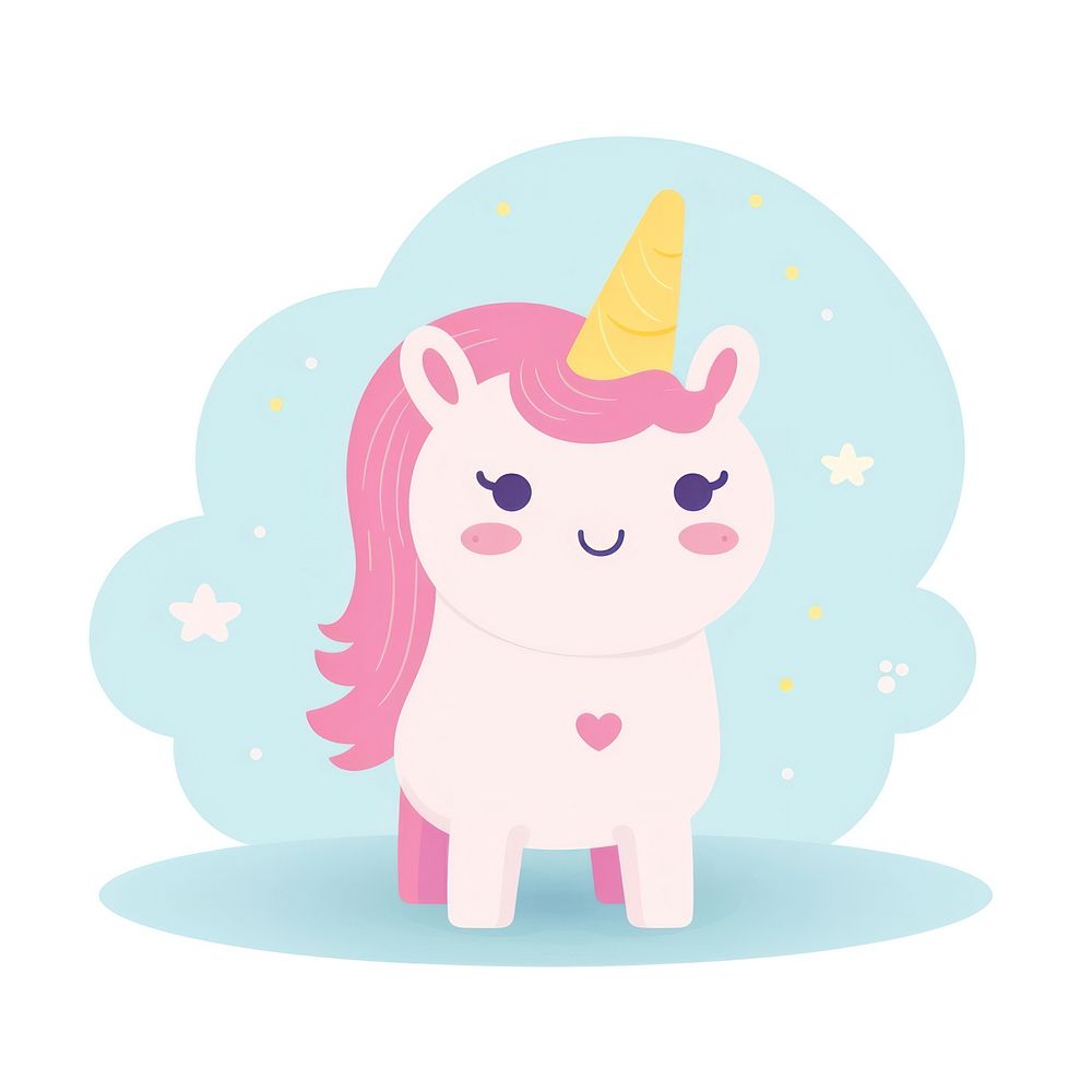  Unicorn cartoon cute representation. AI generated Image by rawpixel.