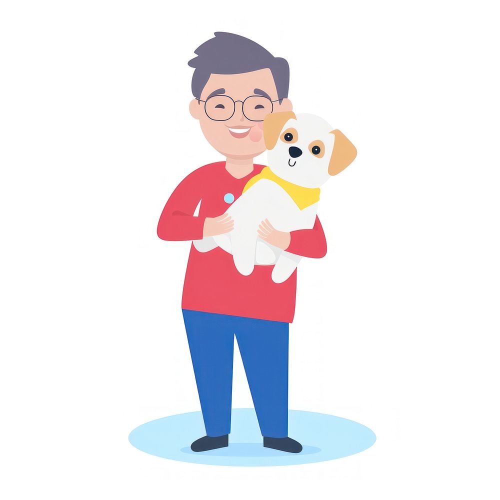  Vet on white cloth dog holding cartoon. AI generated Image by rawpixel.