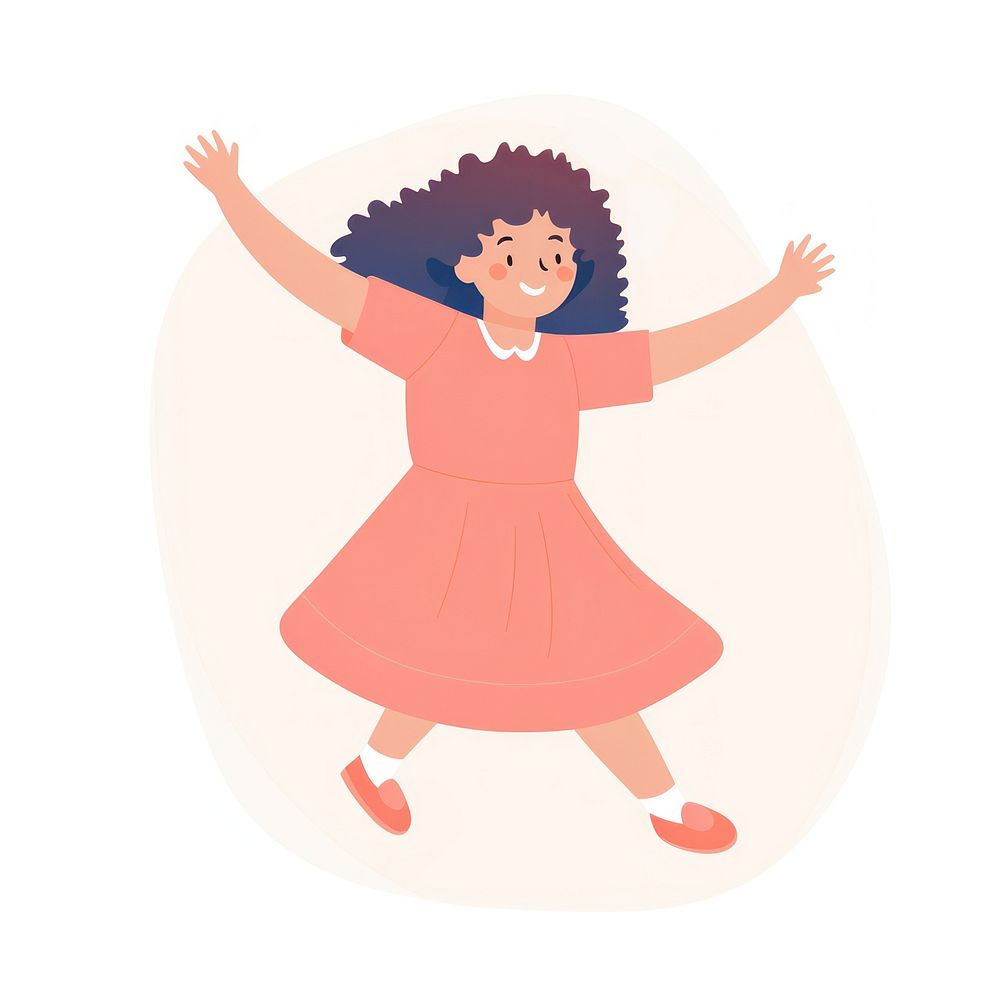  A girl joyful dancing drawing cartoon dress. AI generated Image by rawpixel.