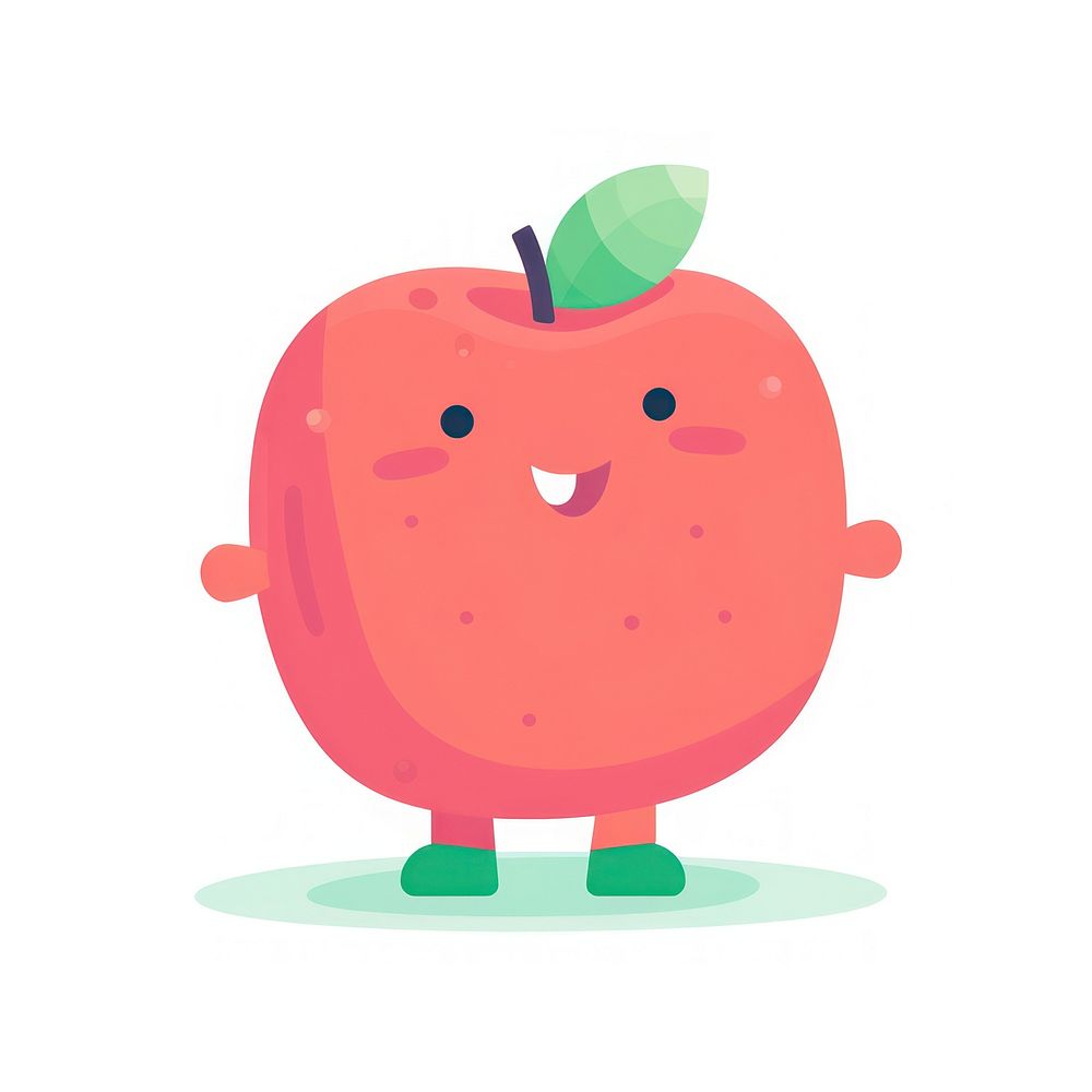  Apple cartoon fruit food. AI generated Image by rawpixel.