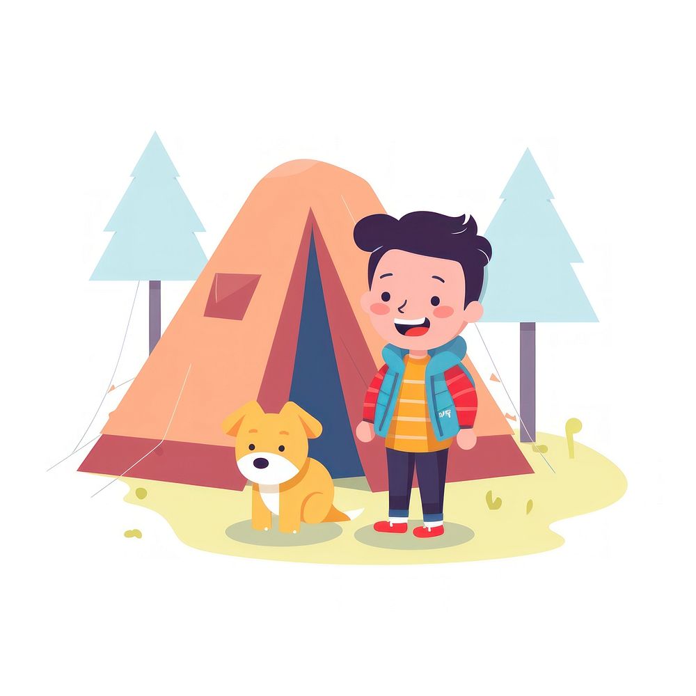  Camping outdoors cartoon mammal. AI generated Image by rawpixel.
