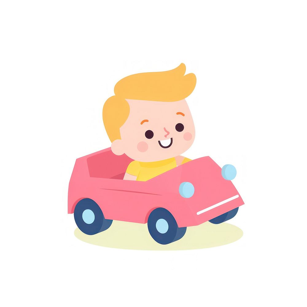  Car cartoon child cute. AI generated Image by rawpixel.