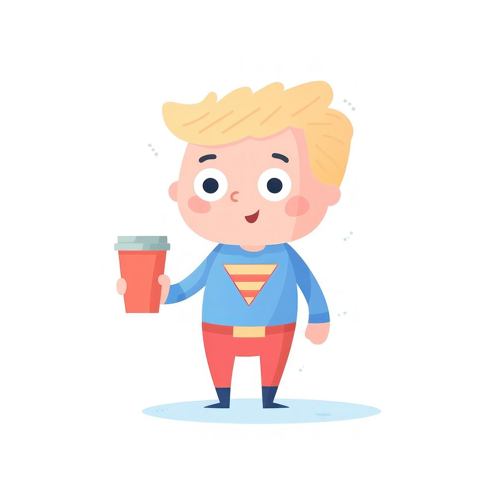  Coffee cartoon white background refreshment. AI generated Image by rawpixel.