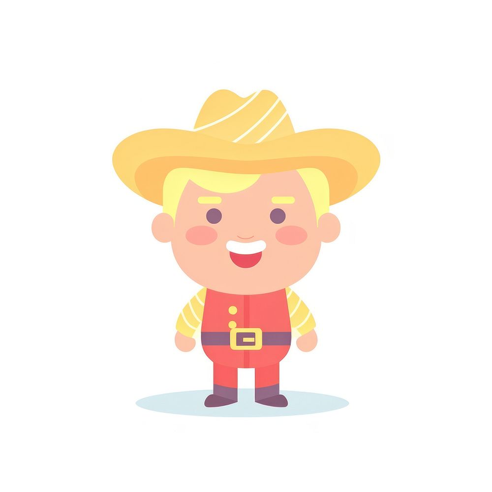  Cowboy cartoon white background happiness. AI generated Image by rawpixel.