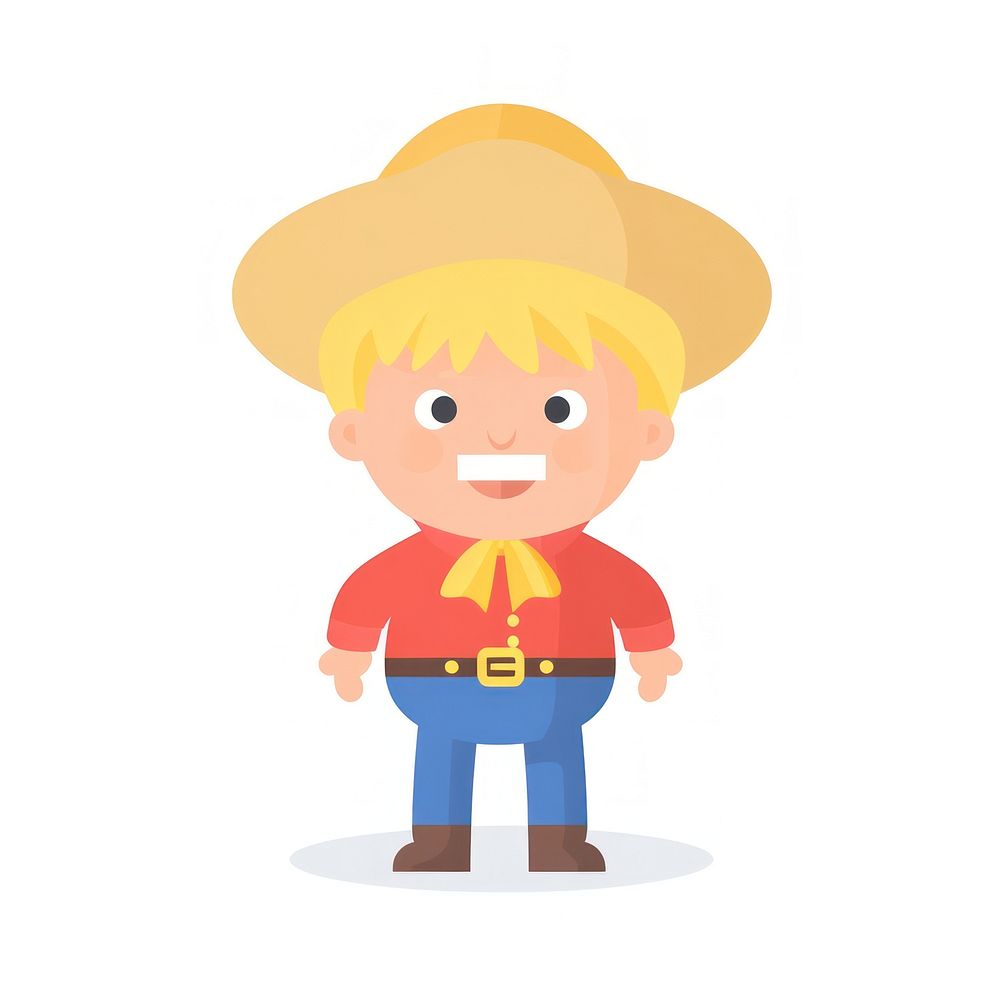  Cowboy cartoon white background headwear. AI generated Image by rawpixel.