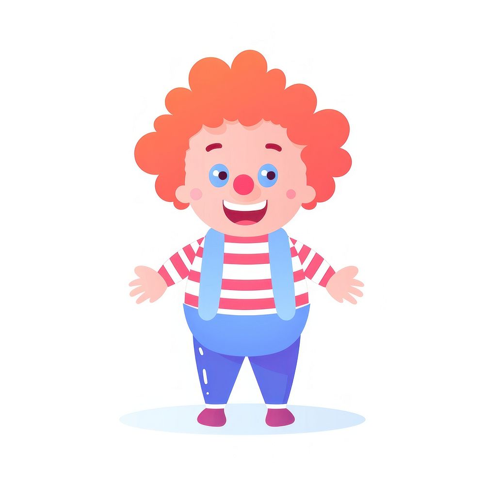  Clown cartoon cute white background. AI generated Image by rawpixel.