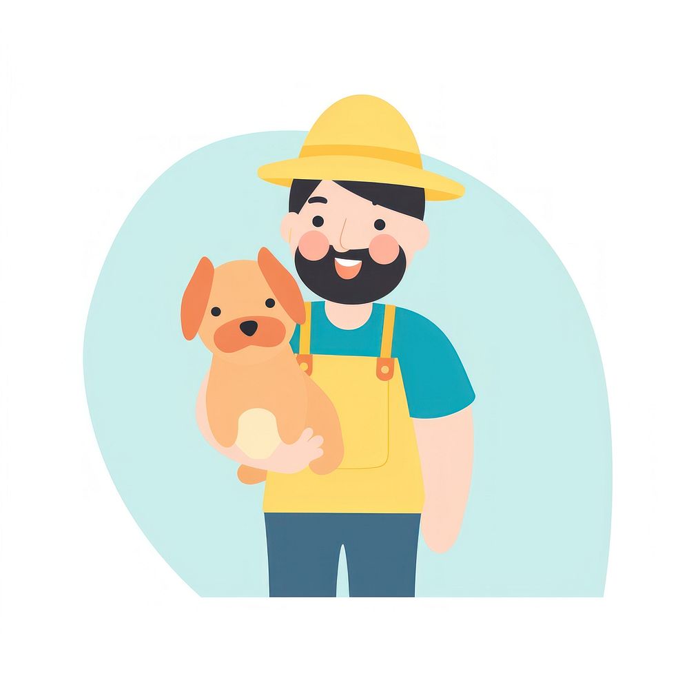  Farmer dog holding cartoon. AI generated Image by rawpixel.