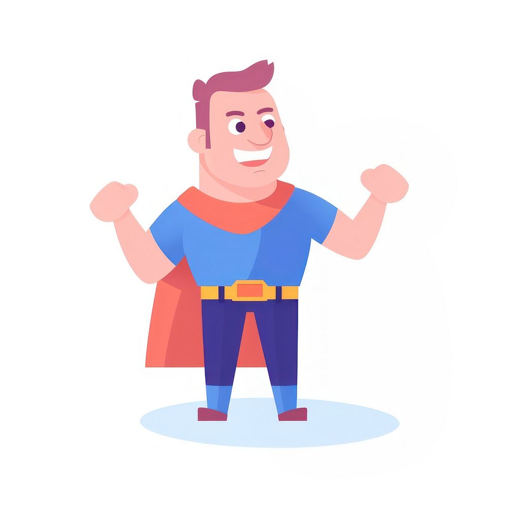  Father cartoon white background superhero. AI generated Image by rawpixel.