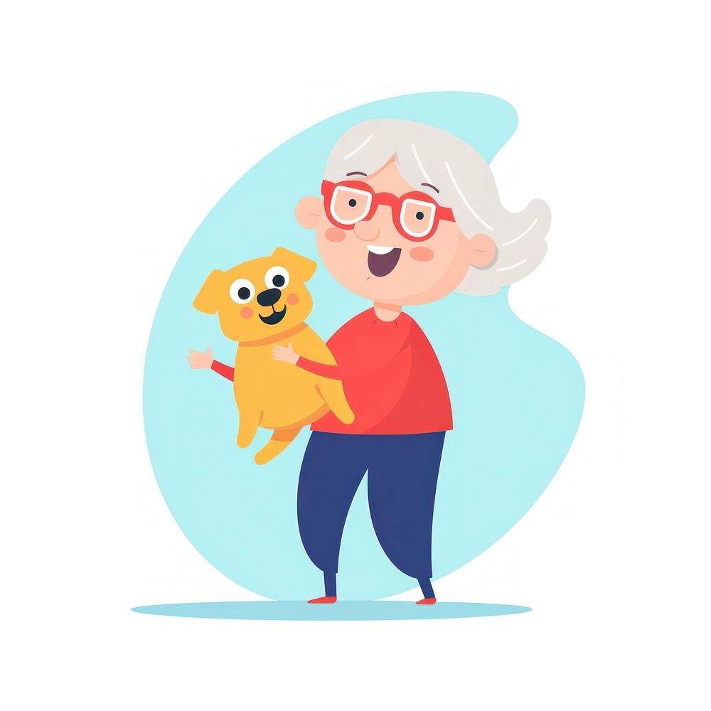  Grandmother cartoon animal cute. AI generated Image by rawpixel.
