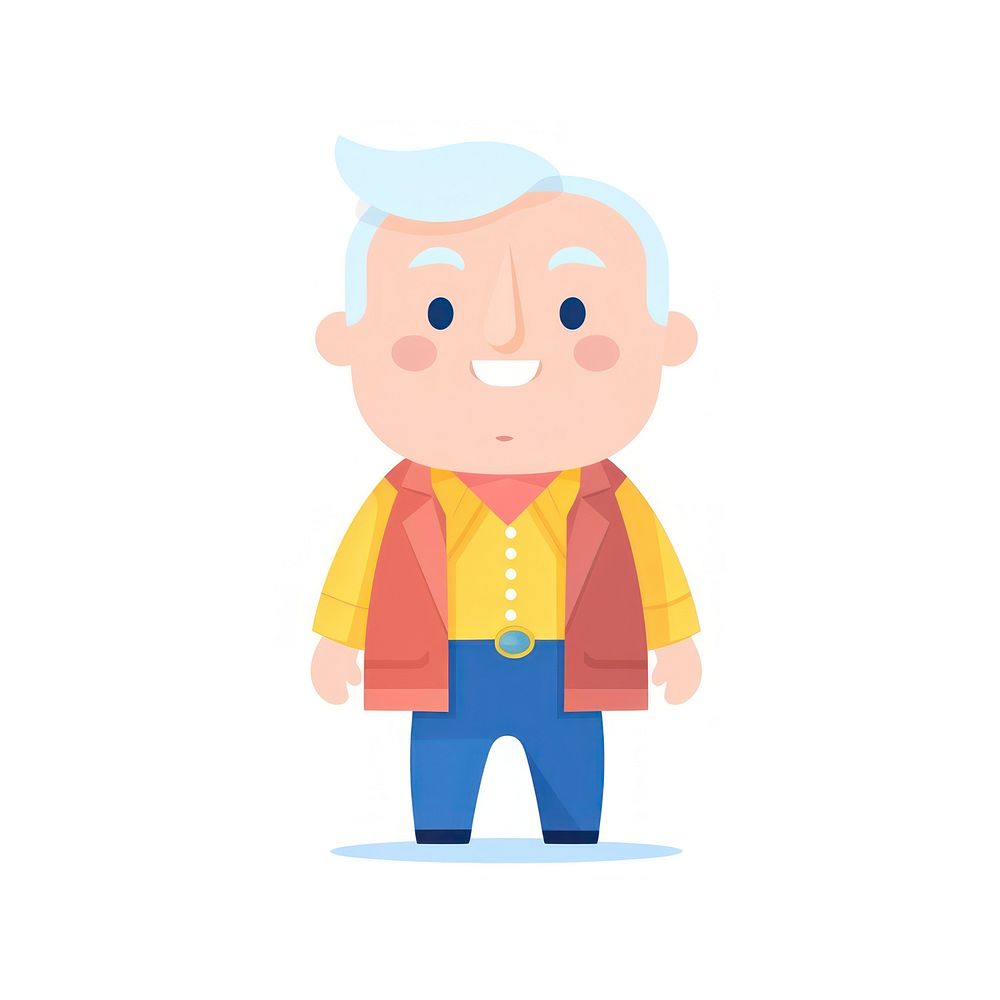  Grandfather cartoon cute white background. AI generated Image by rawpixel.