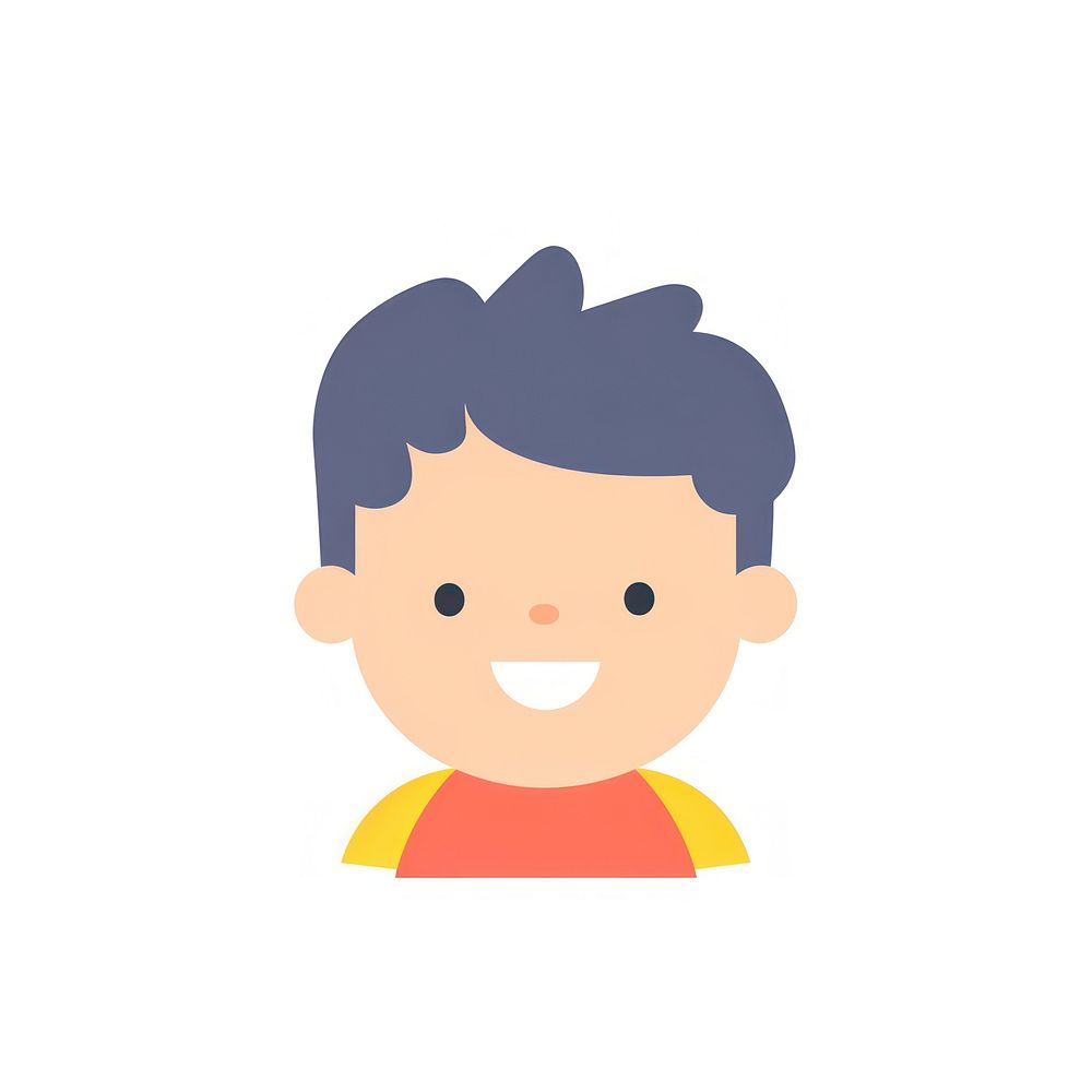  Happy boy face cartoon white background moustache. AI generated Image by rawpixel.