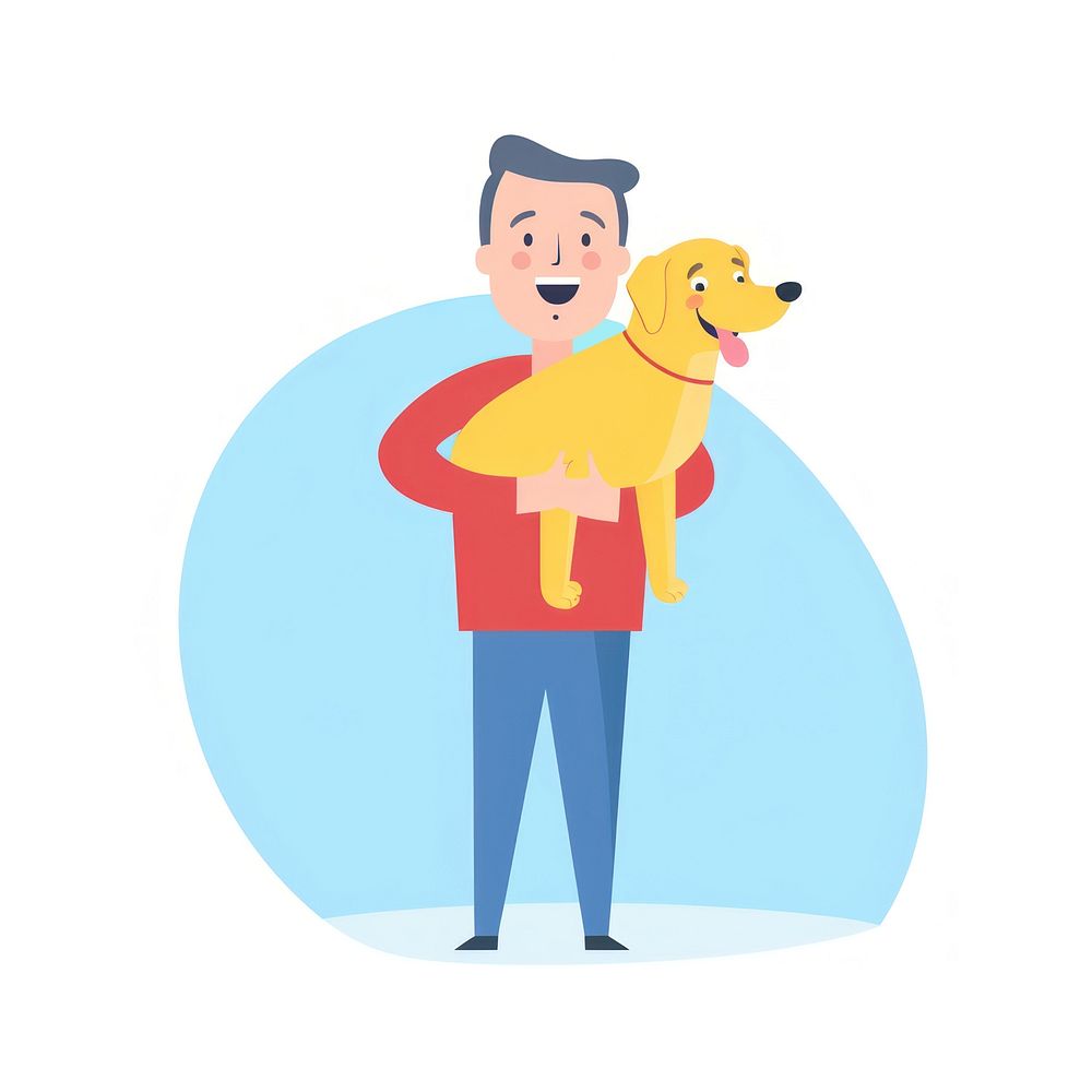  Husband cartoon holding animal. AI generated Image by rawpixel.