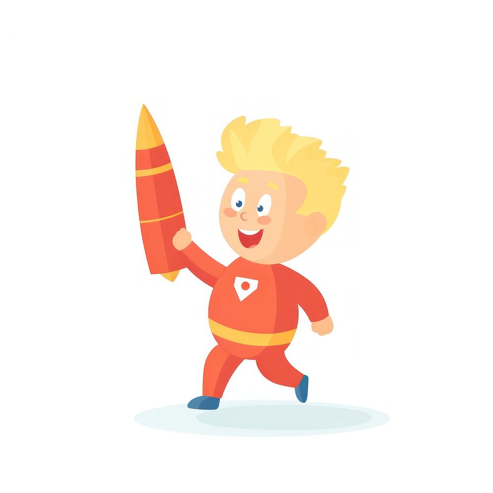  Rocket cartoon toy white background. AI generated Image by rawpixel.