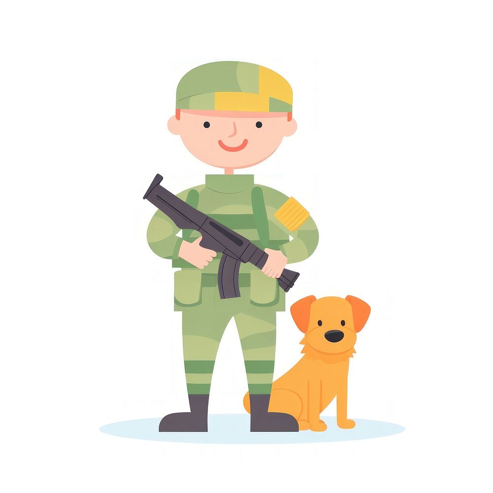  Soldier military holding cartoon. AI generated Image by rawpixel.