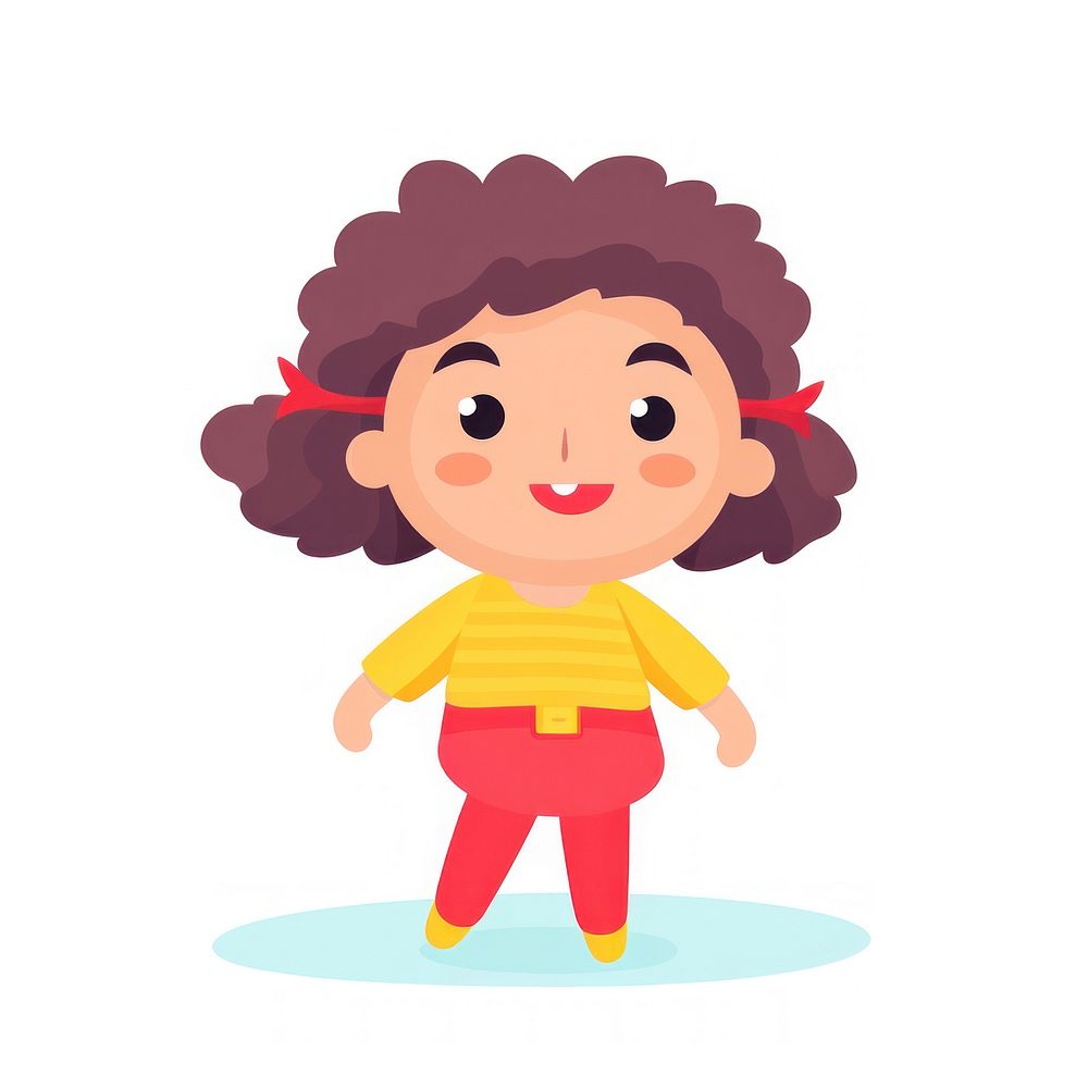  Sweet girk cartoon cute white background. AI generated Image by rawpixel.