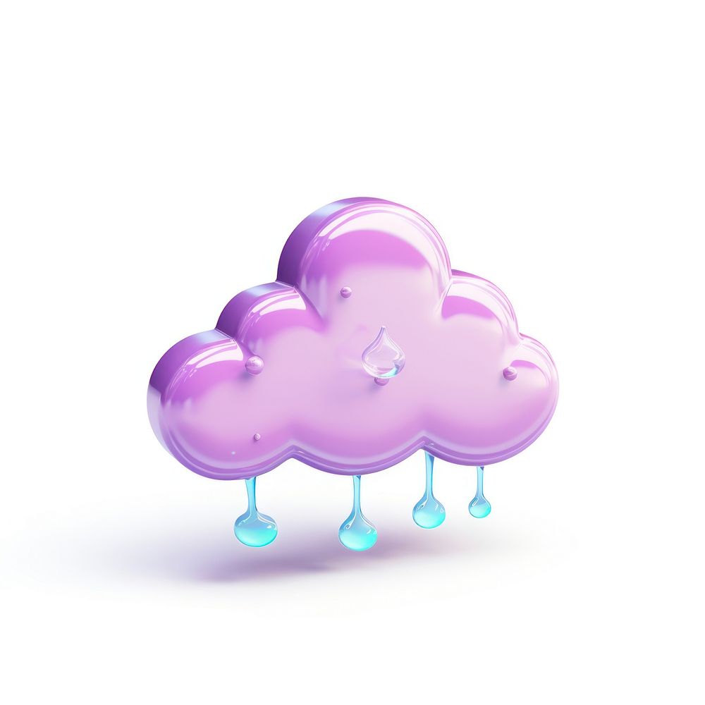 Cloud with rain icon purple white background outdoors.