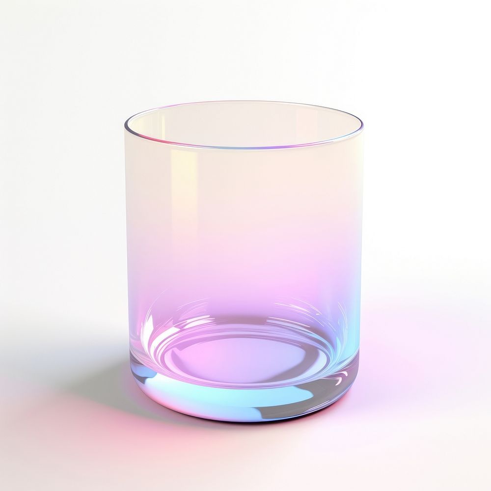 Cylinder glass vase white background.