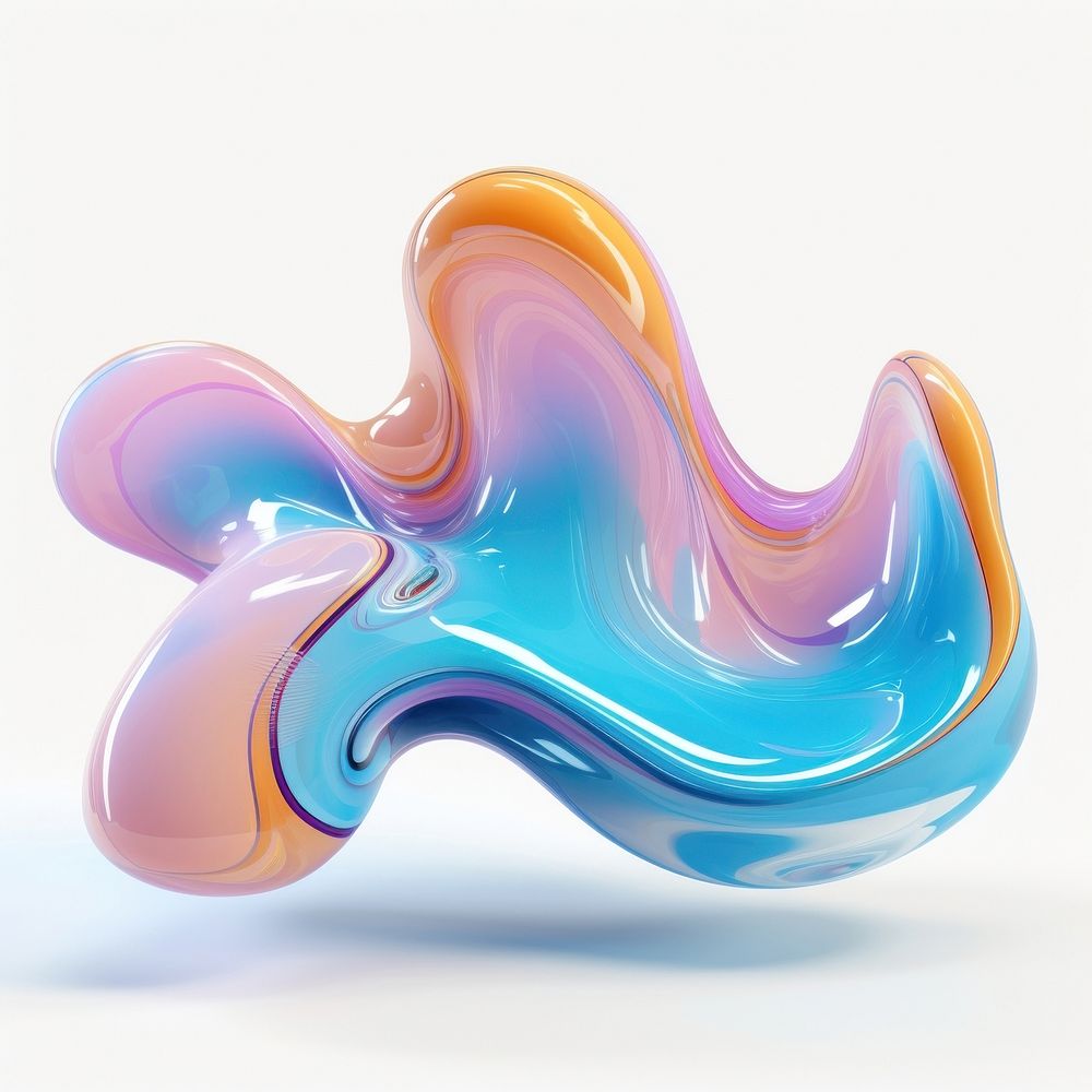 Abstract fluid shape art white background accessories.