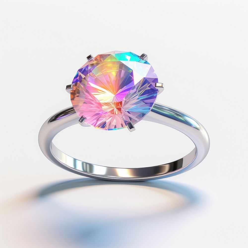 Diamond ring amethyst gemstone jewelry.