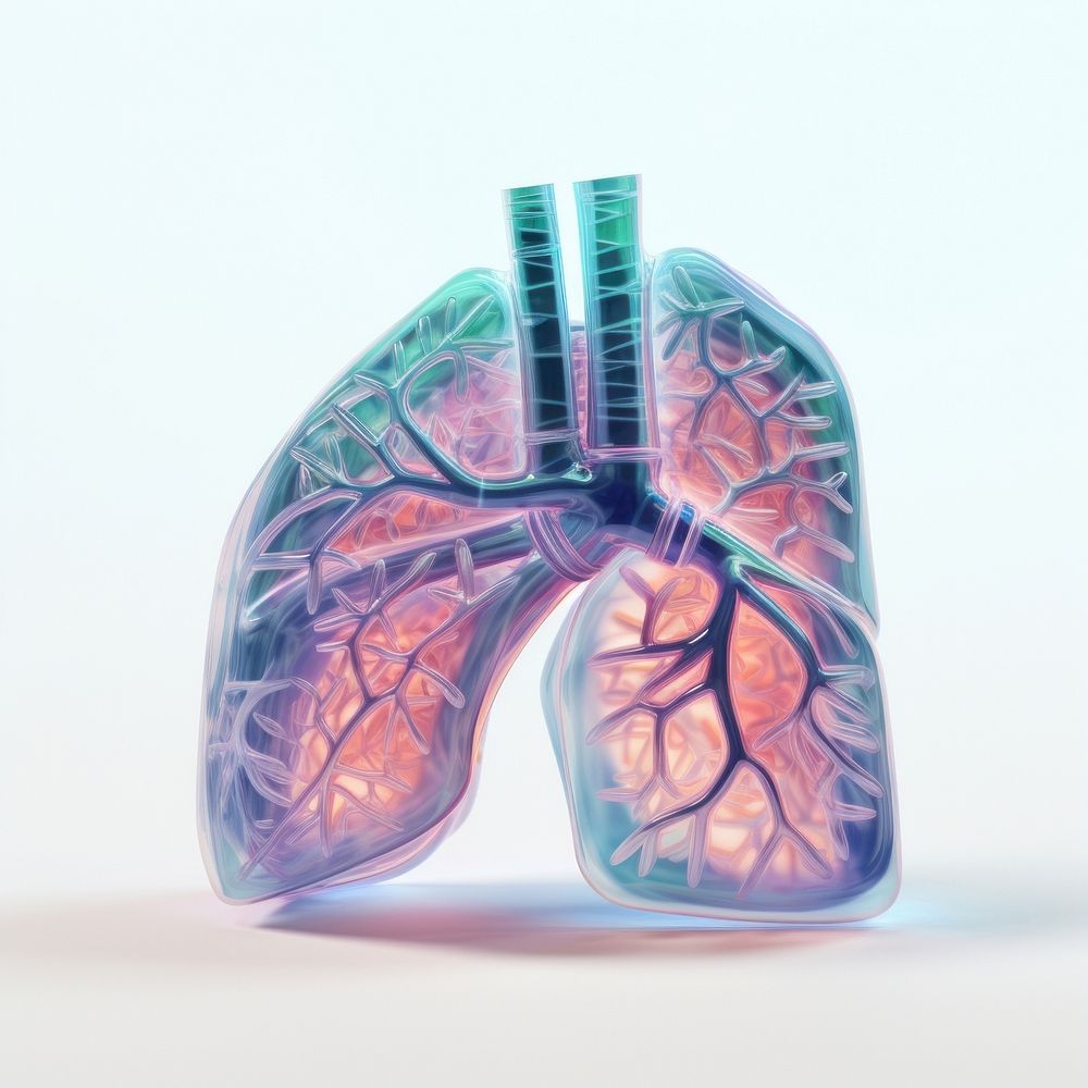 Lungs white background accessories tomography.