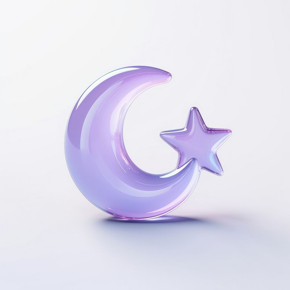 Symbol of islam crescent and star night astronomy outdoors.