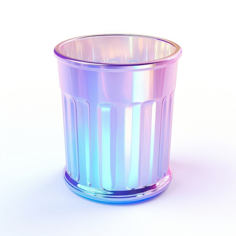 Trash can glass white background flowerpot.
