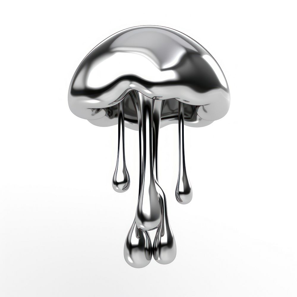 Mushroom dripping silver white background appliance.