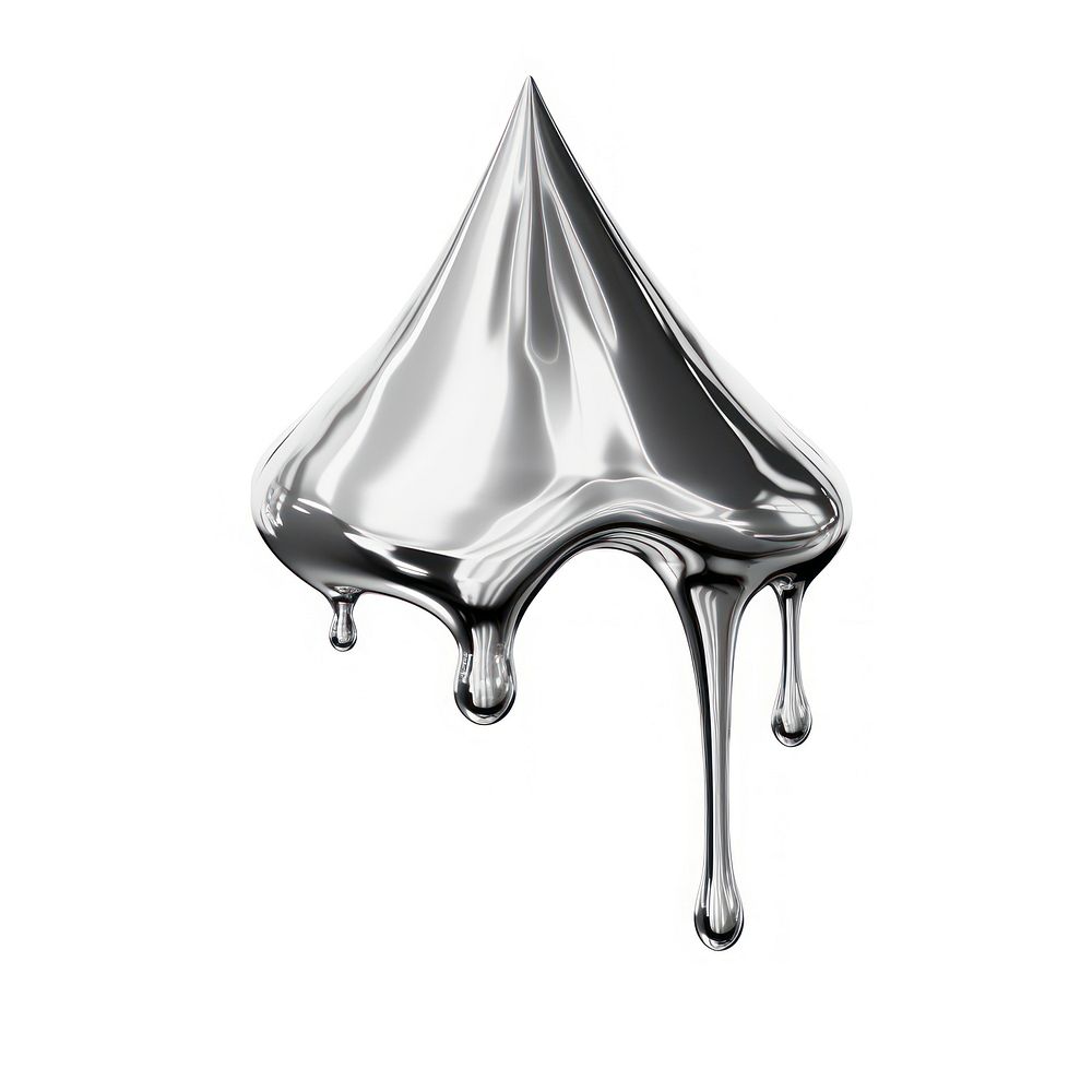 Triangle dripping melting silver white background simplicity.