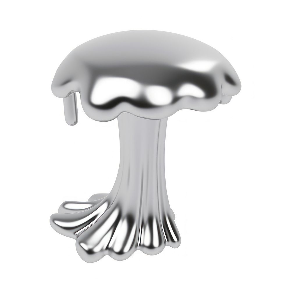 Dripping mushroom fungus silver metal.