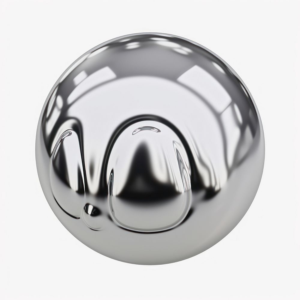 Ball melting dripping sphere silver metal.