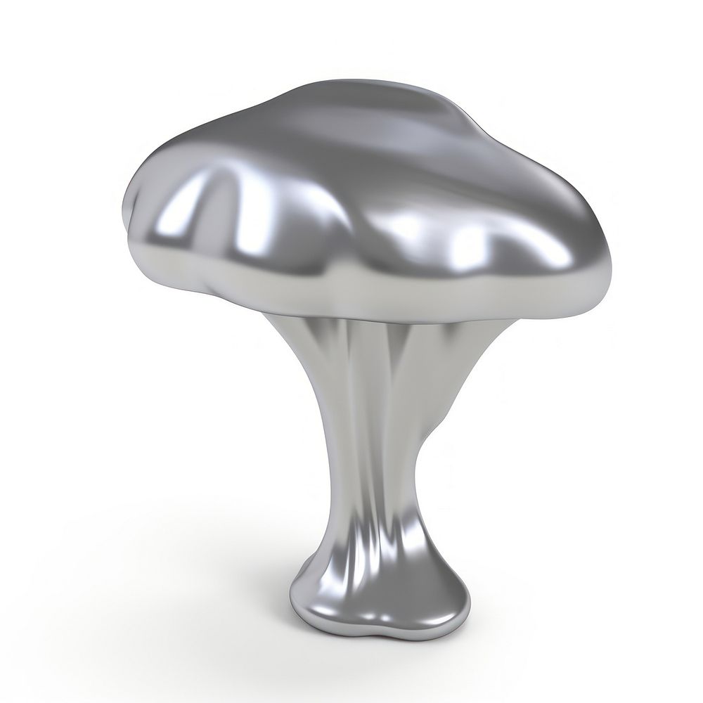 Mushroom melting dripping fungus silver metal.