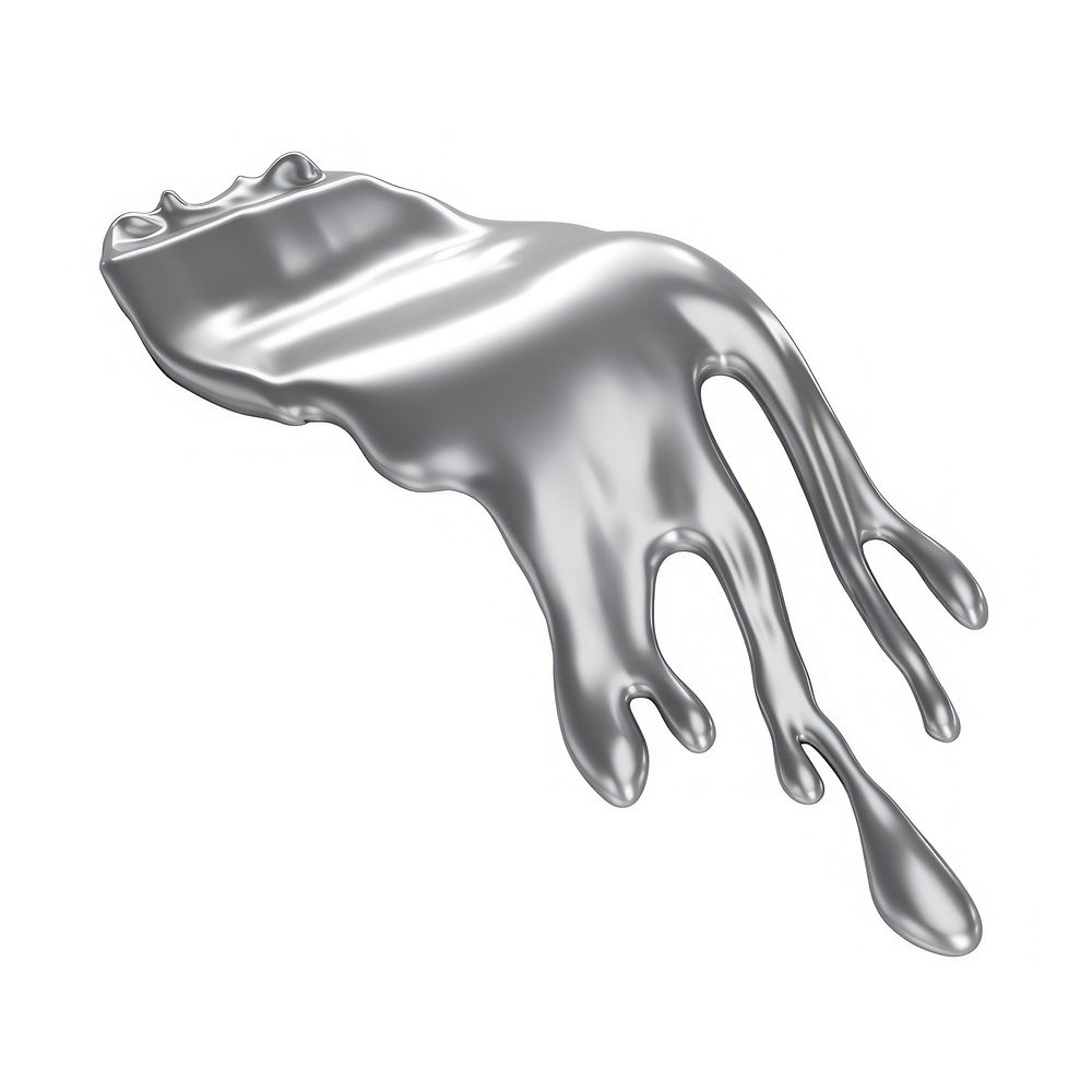 Dripping hand drawing silver sketch.