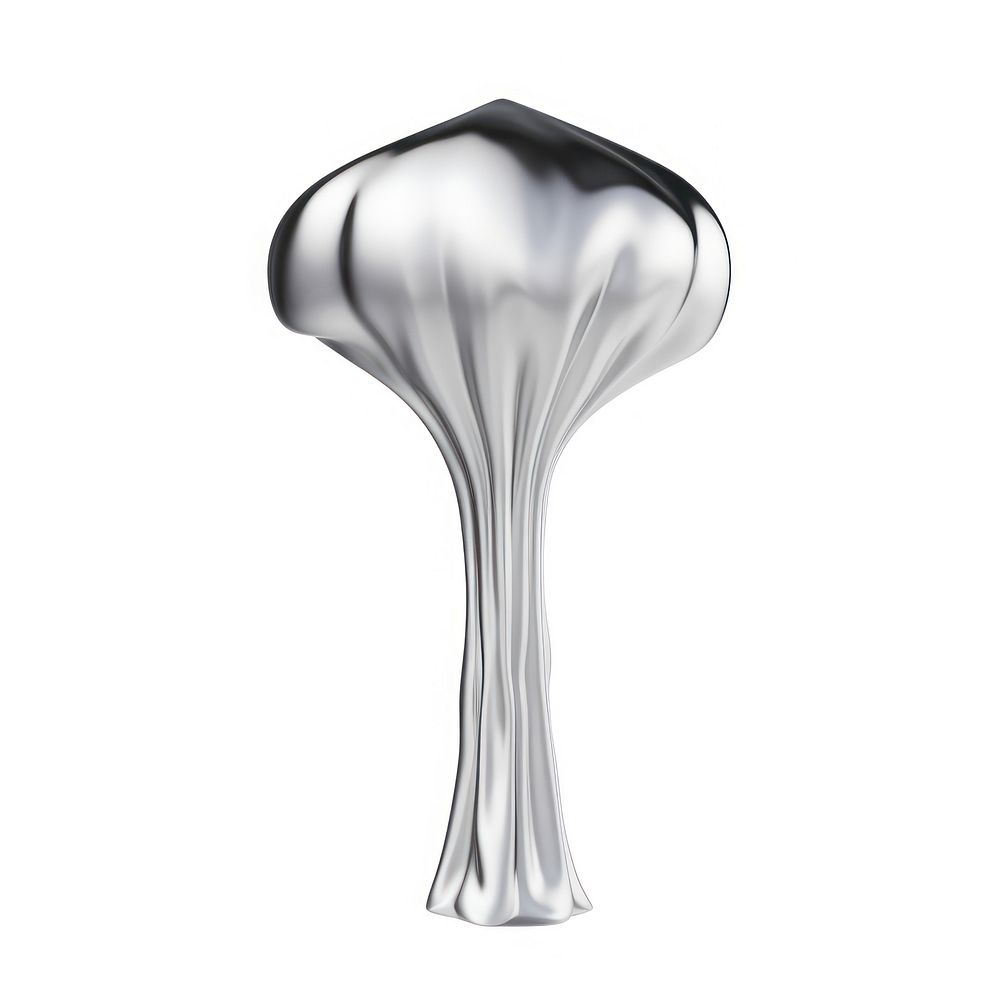 Mushroom melting dripping silver white background appliance.