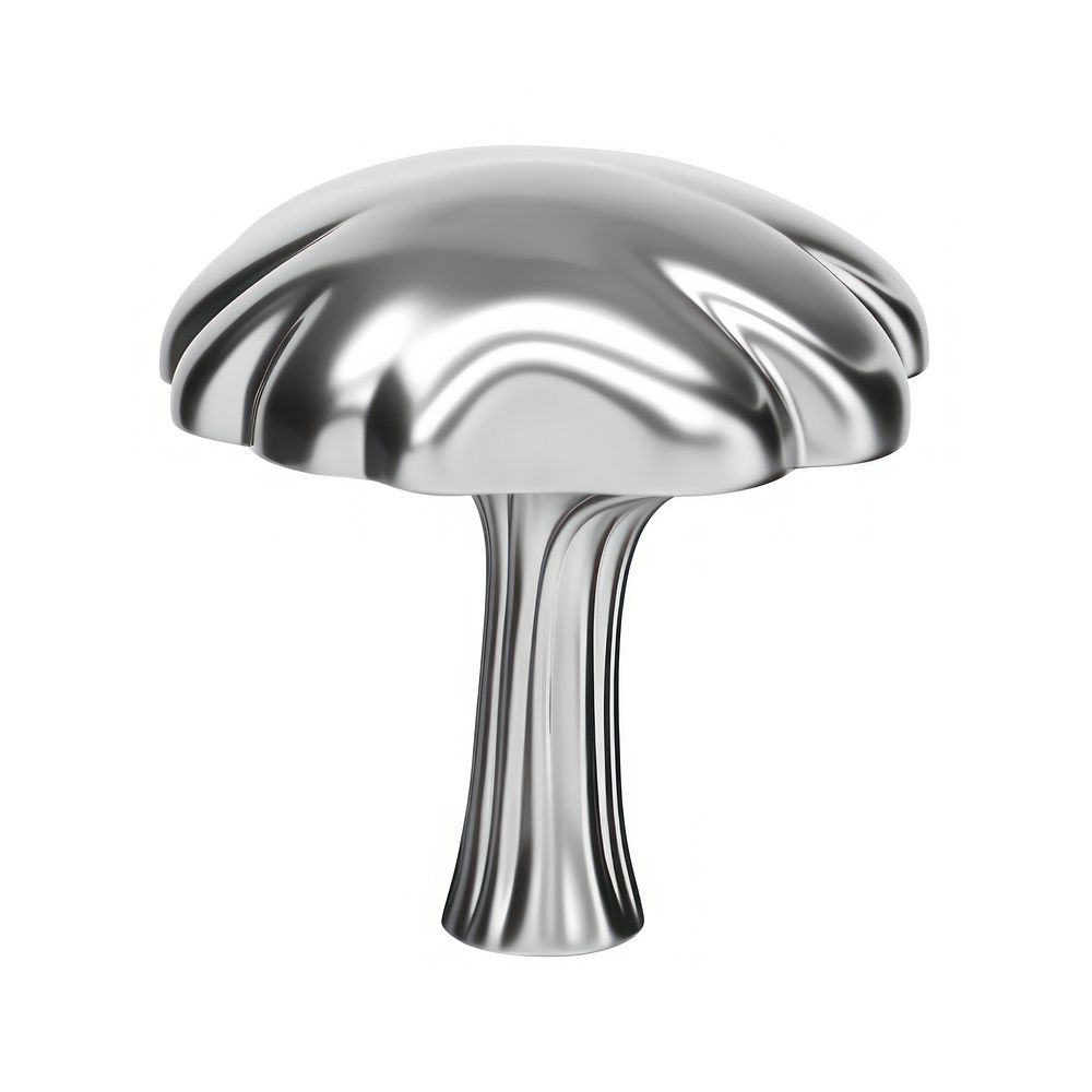 Mushroom melting dripping fungus silver metal.