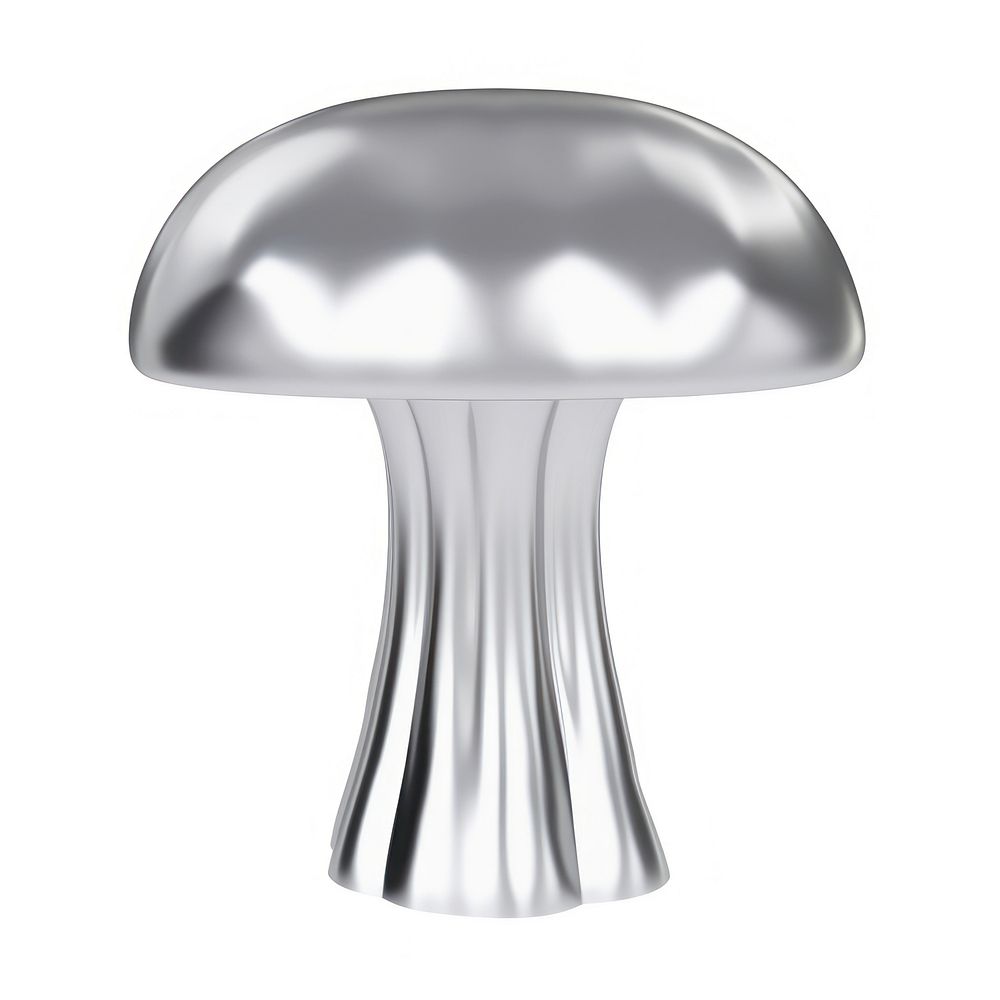 Mushroom melting dripping silver metal lamp.