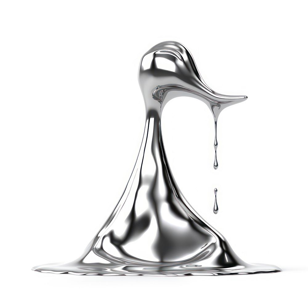 Dripping duck metal white background simplicity.