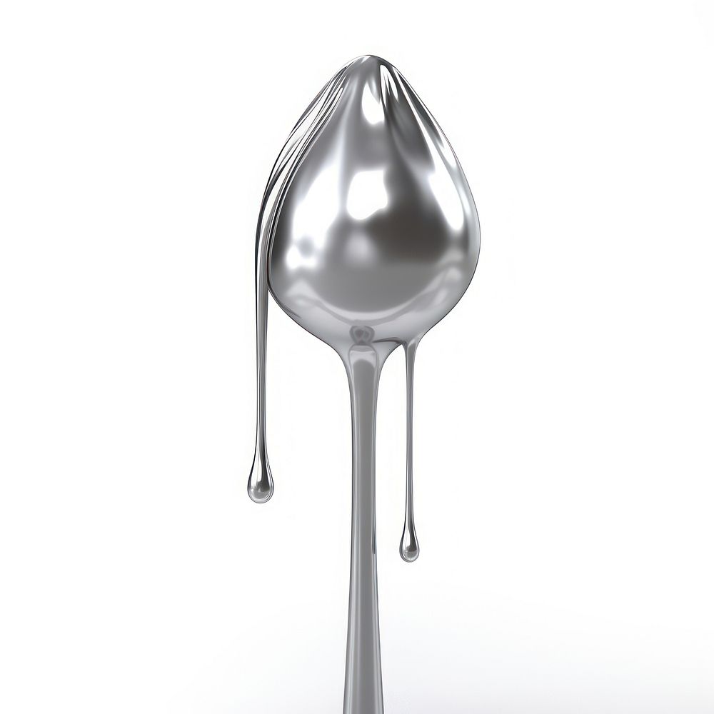 Dripping lollipop silver spoon metal.