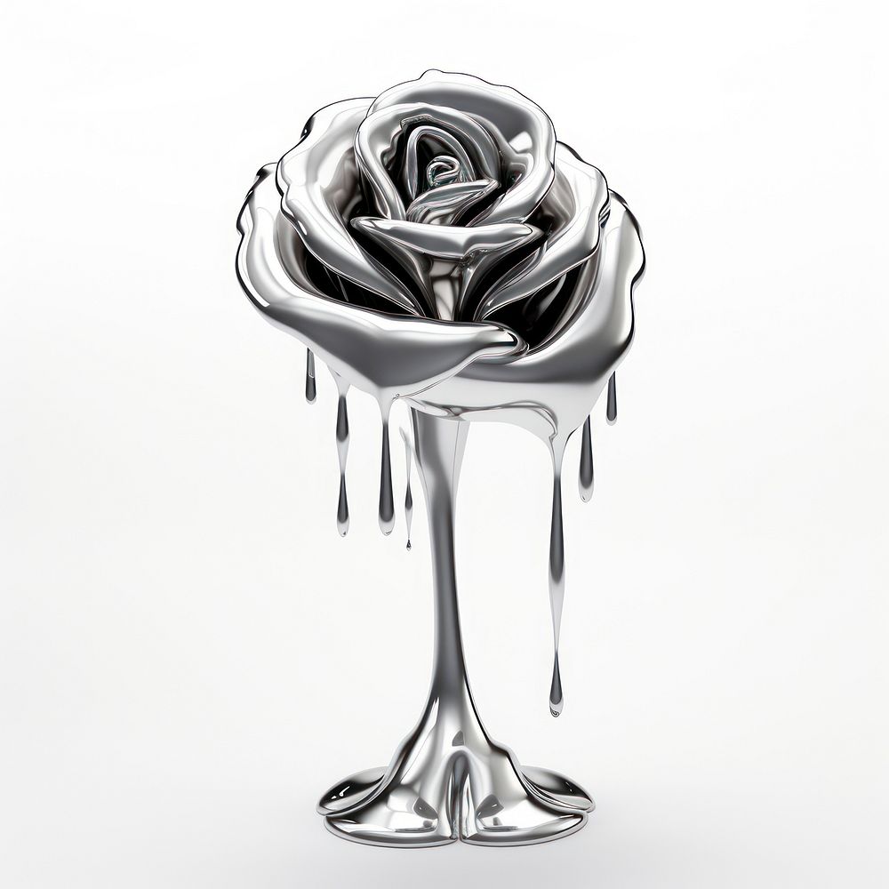 Dripping rose flower silver plant.