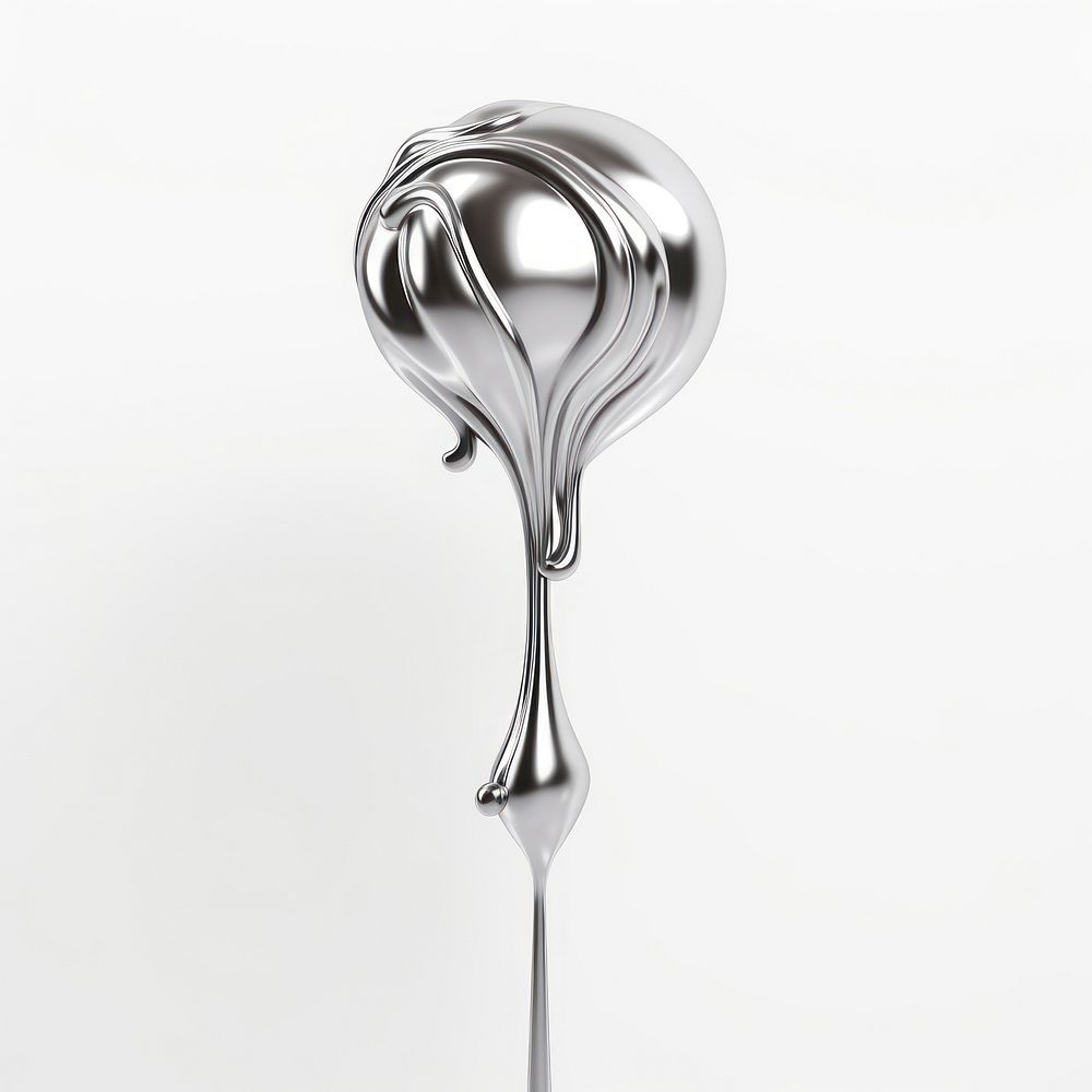 Dripping lollipop silver spoon metal.