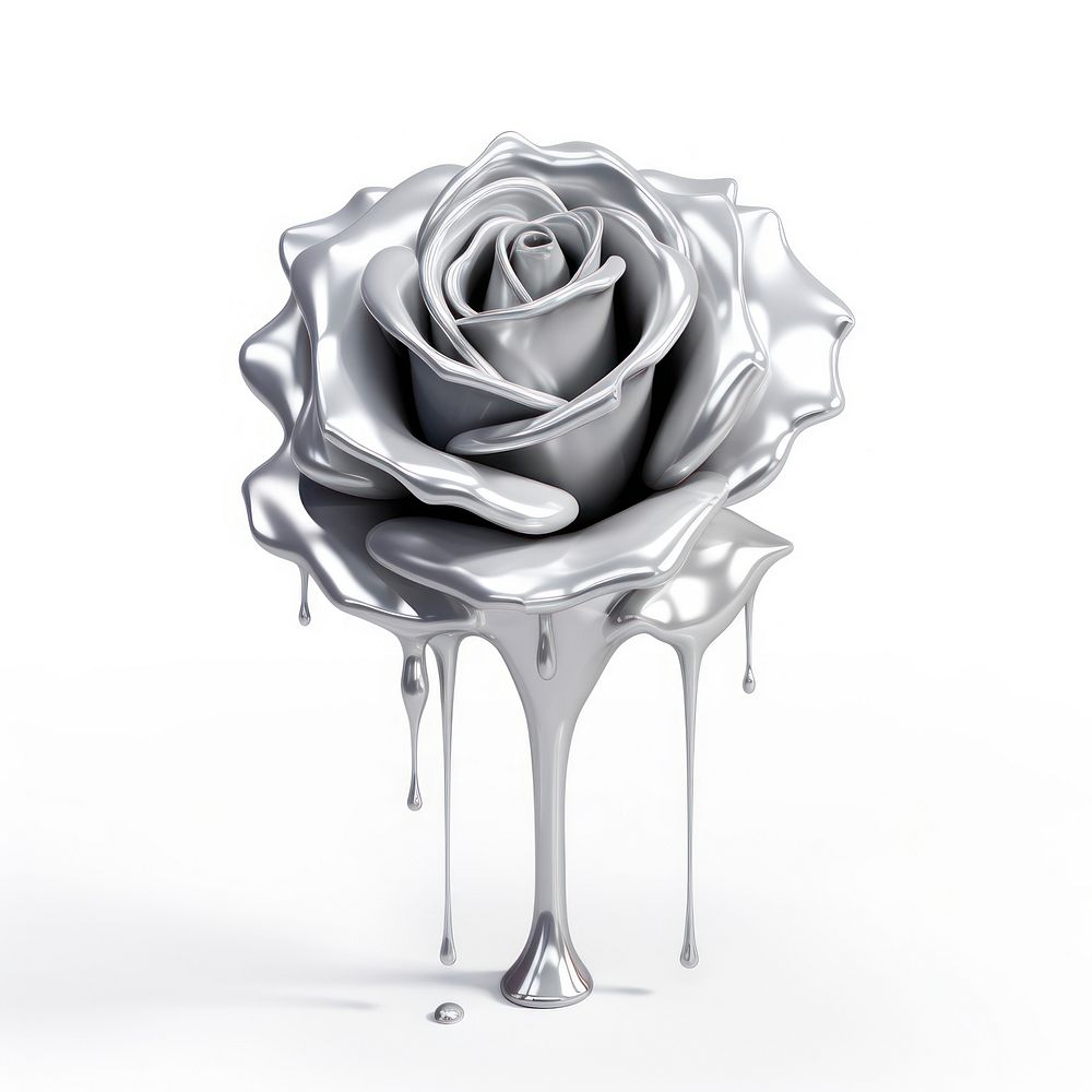 Dripping rose flower plant white.