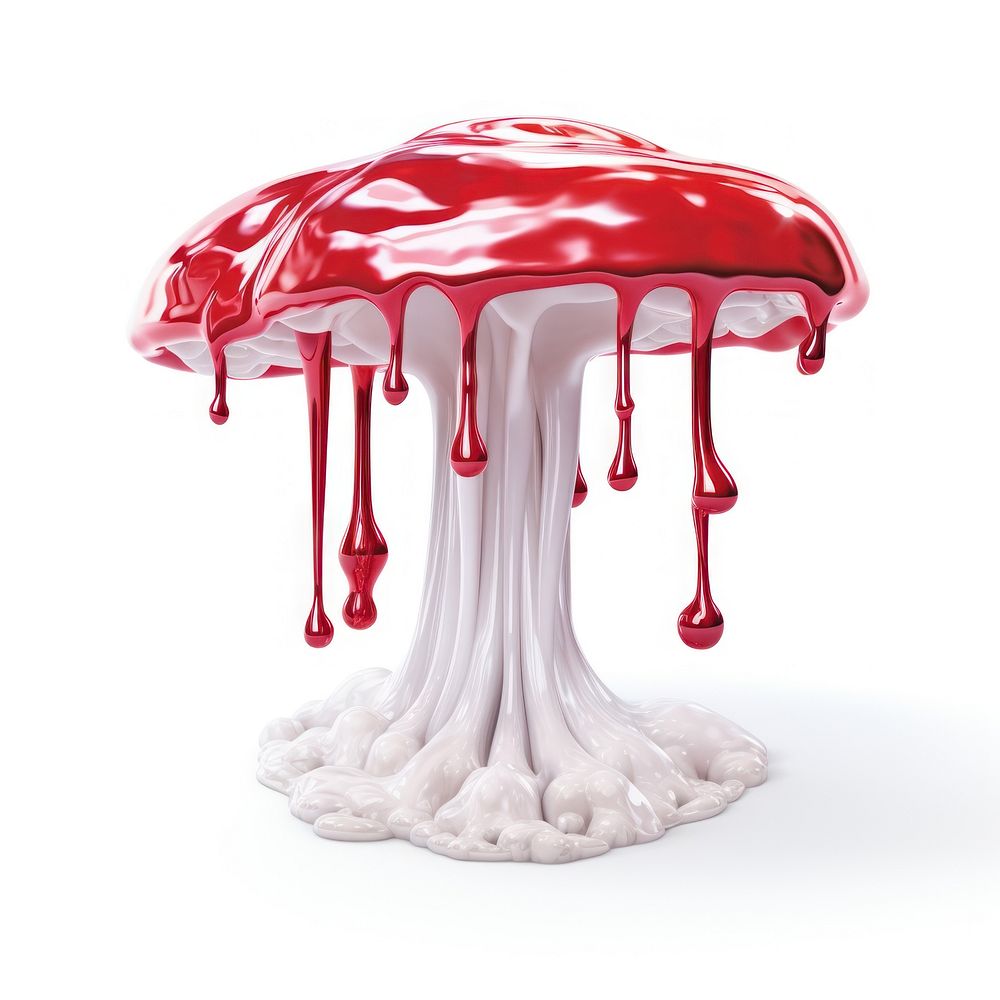 Dripping mushroom fungus white background toadstool.